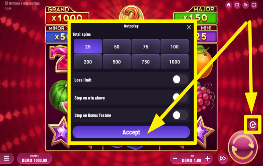 Hit Coins 2 Hold and Spin ИСПОЛЬЗУЙТЕ АВТОИГРУ.