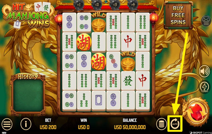 Hit Mahjong Wins UTILIZZARE LA RIPRODUZIONE AUTOMATICA.