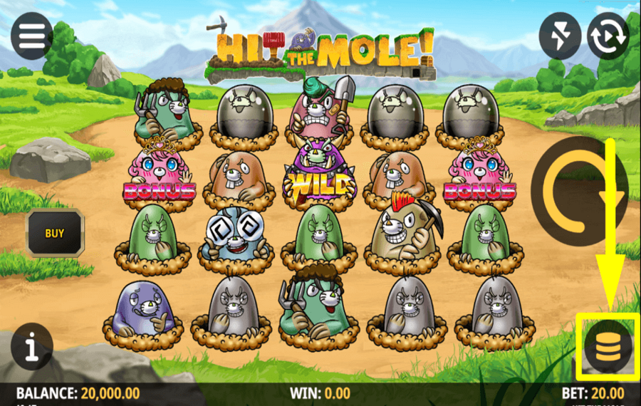 Hit the Mole УСТАНОВИТЕ СТАВКУ.