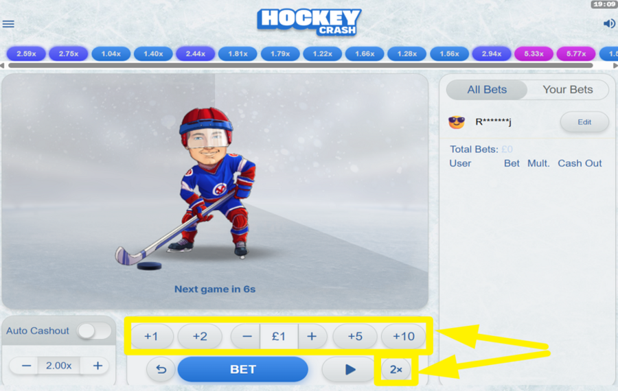 Hockey Crash MODIFICA TU APUESTA.