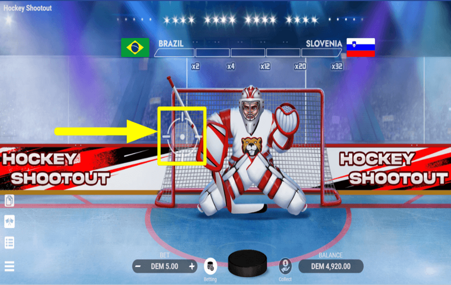 Hockey Shootout AIM FOR GOAL.