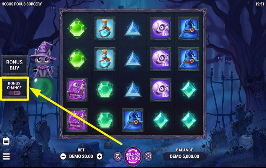 Hocus Pocus Sorcery AUGMENTE VOS CHANCES DE GAGNER DES BONUS.