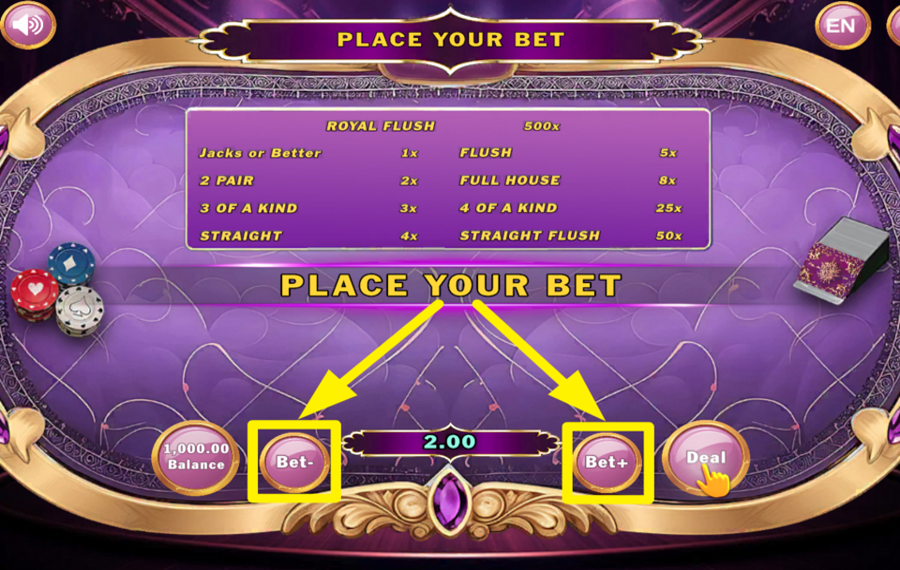 Hold and Flip Poker Frenzy DÉTERMINEZ VOTRE MISE.