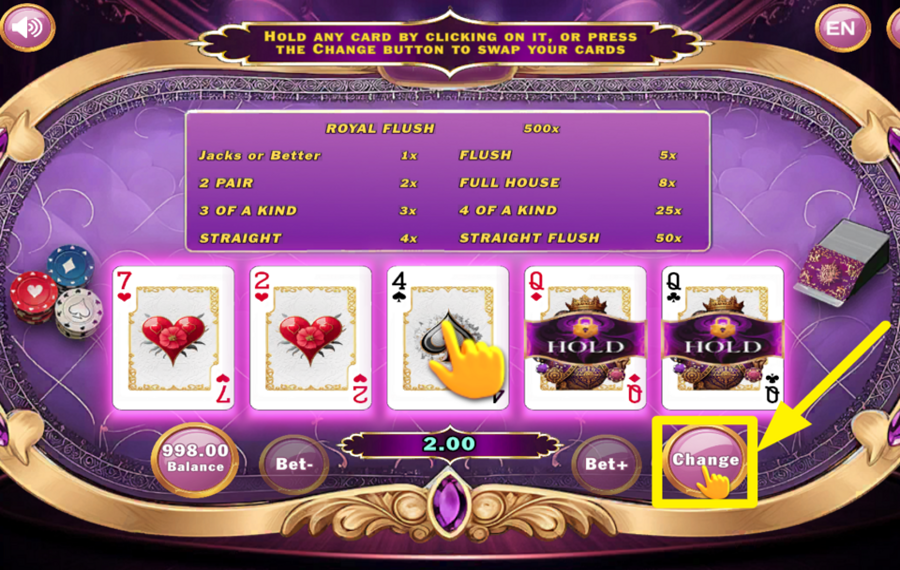 Hold and Flip Poker Frenzy RETOURNEZ LE RESTE.