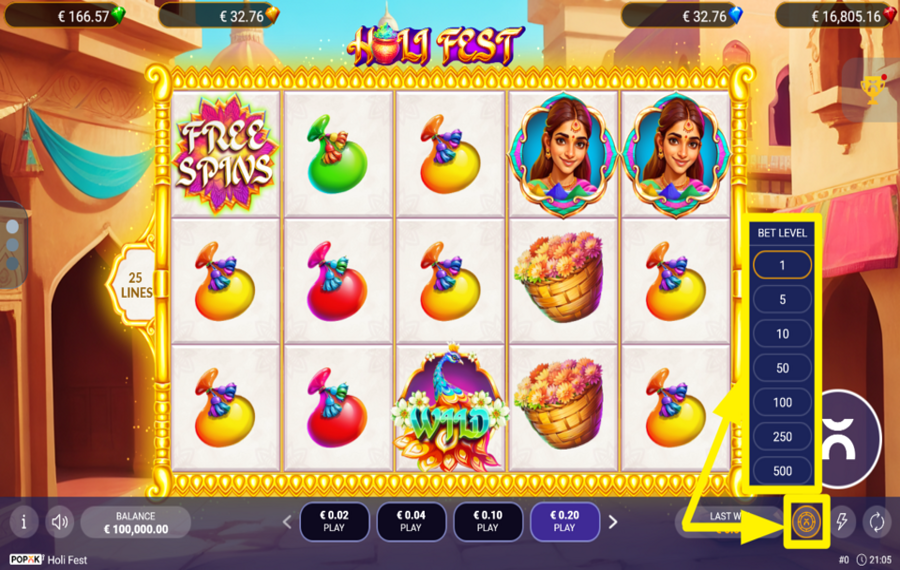 Holi Fest WÄHLEN SIE EINE EINSATZSTUFE.