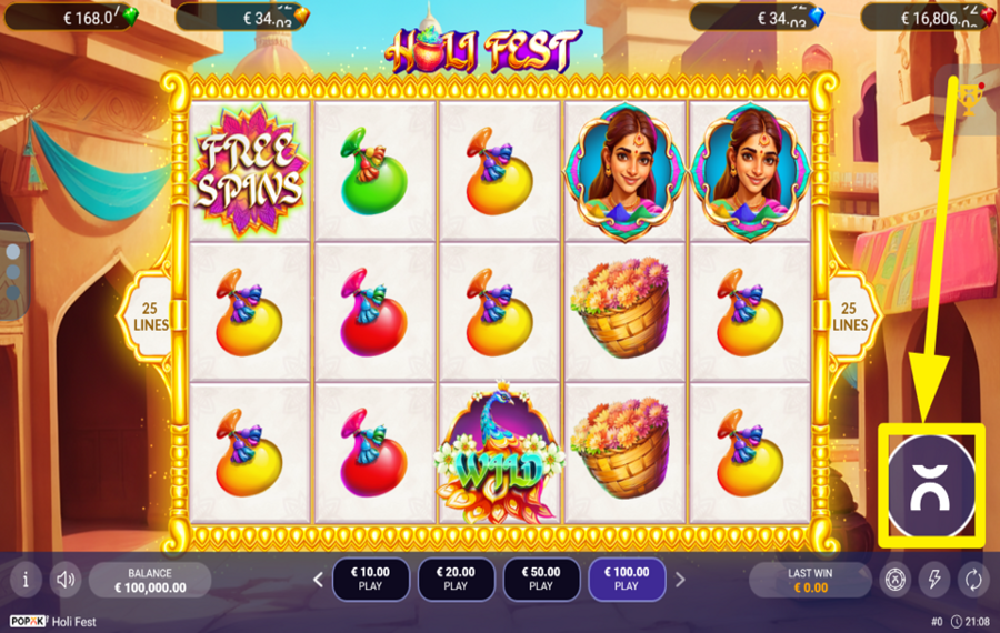 Holi Fest DREHEN, UM ZU GEWINNEN!