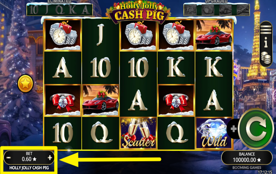 Holly Jolly Cash Pig ВЫБЕРИТЕ СУММУ СТАВКИ.