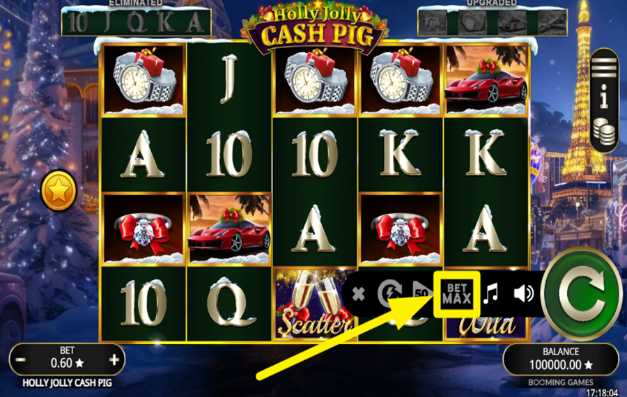 Holly Jolly Cash Pig УСТАНОВИТЕ МАКСИМАЛЬНУЮ СТАВКУ.