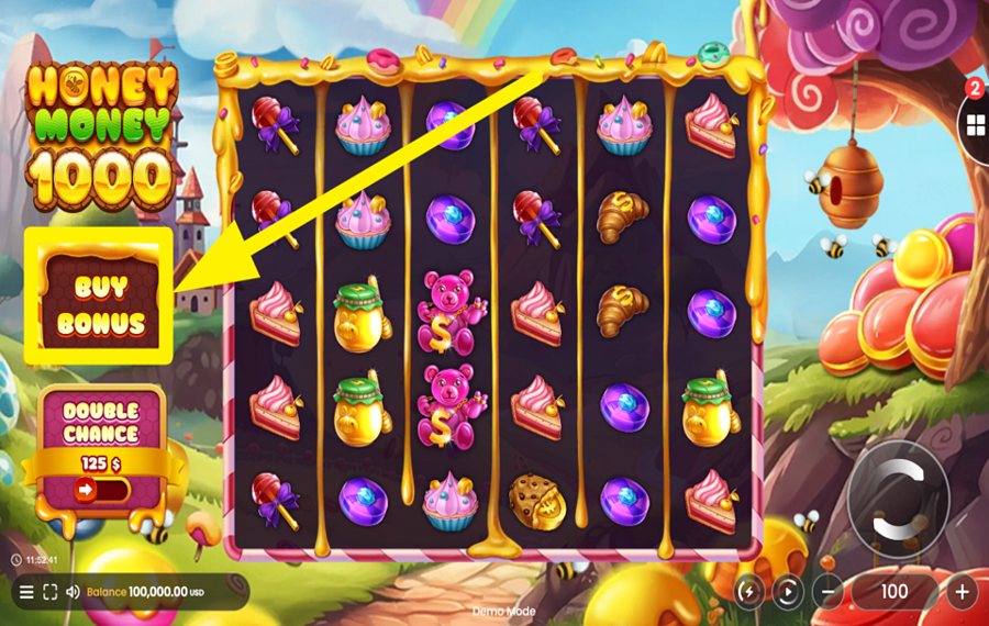 Honey Money 1000 ボーナスゲームをアンロックしよう。