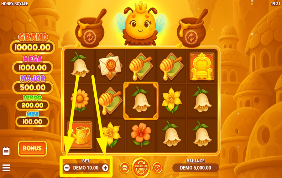 Honey Royale ATTRIBUER UNE VALEUR DE PARI.