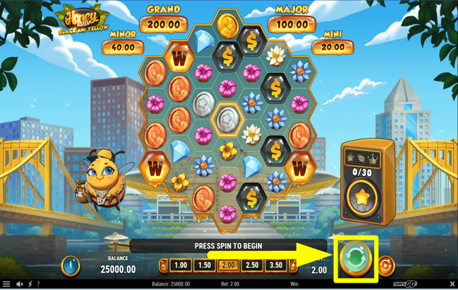 Honey Rush Black and Yellow JOUEZ POUR GAGNER DES RÉCOMPENSES.