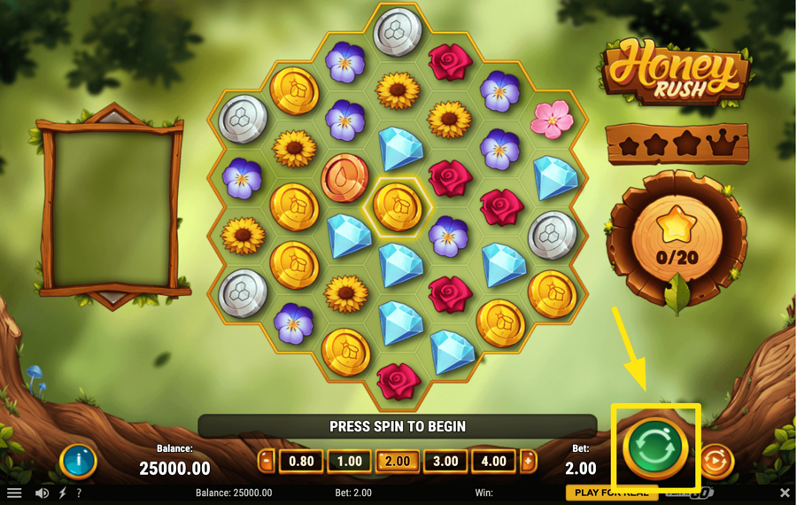 Honey Rush Appuyez/Appuyez sur le bouton de rotation