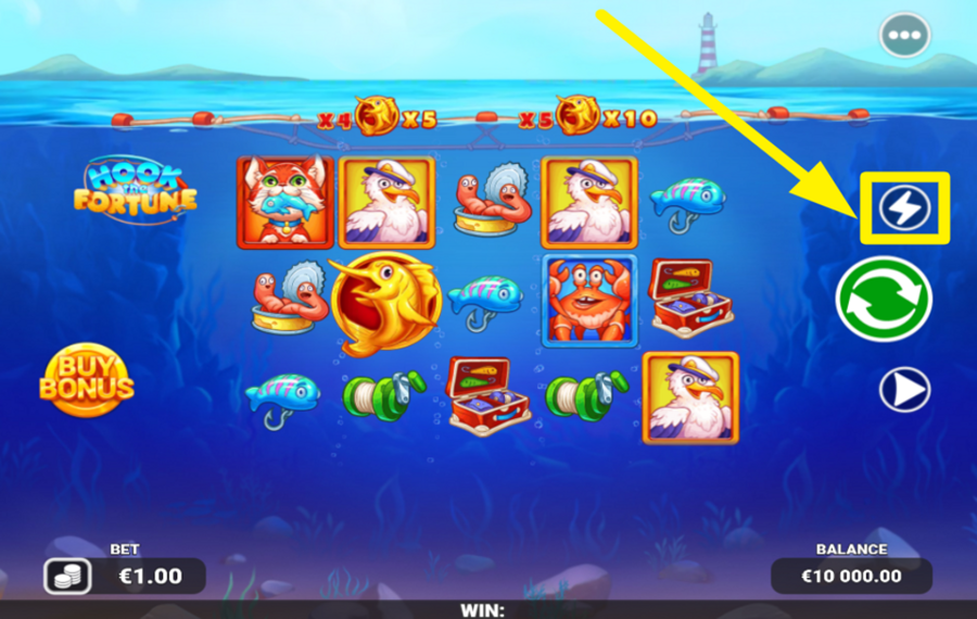 Hook the Fortune УСКОРЯЙТЕ ВРАЩЕНИЕ.