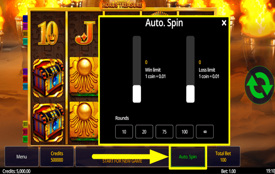 Horus Treasure ELIGE REPRODUCCIÓN AUTOMÁTICA.