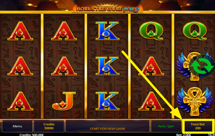 Horus Treasure Wild ASSEGNARE UN VALORE ALLA SCOMMESSA.