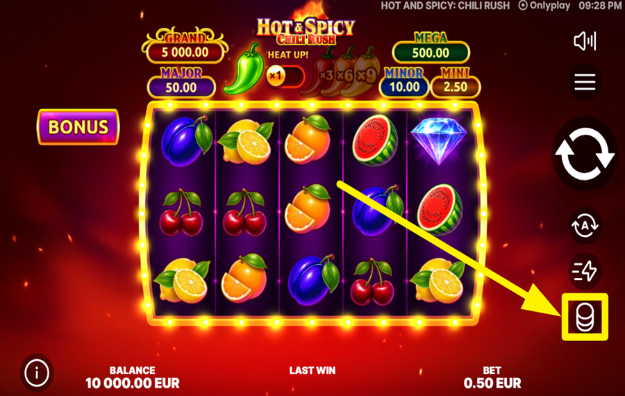 Hot and Spicy Chili Rush MODIFIEZ VOTRE MISE.