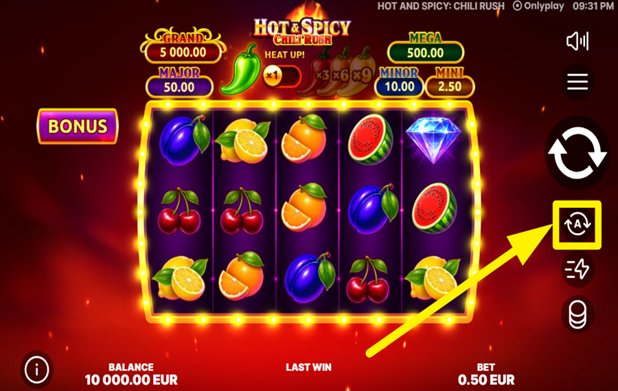 Hot and Spicy Chili Rush UTILISEZ LA FONCTION DE LECTURE AUTOMATIQUE.