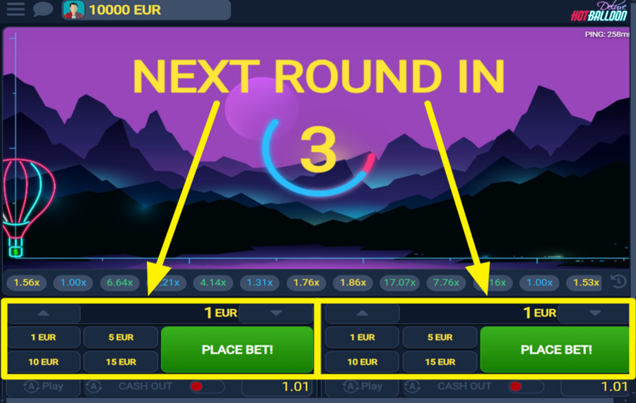 Hot Balloon Deluxe DÉFINISSEZ VOTRE ENJEU.