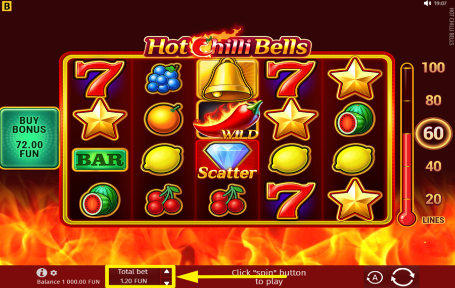 Hot Chilli Bells ИЗМЕНИТЕ СУММУ СТАВКИ.