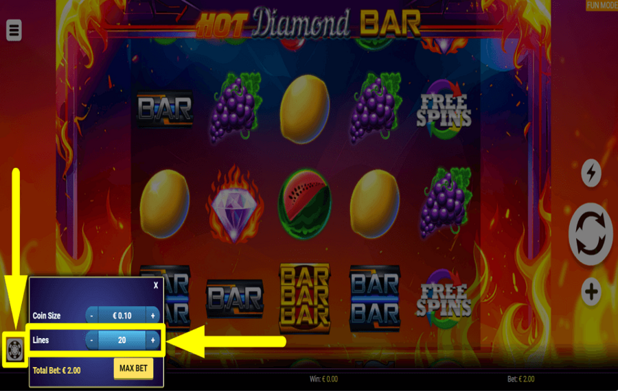 Hot Diamond Bar PLANIFIEZ LES LIGNES DE PAIEMENT.