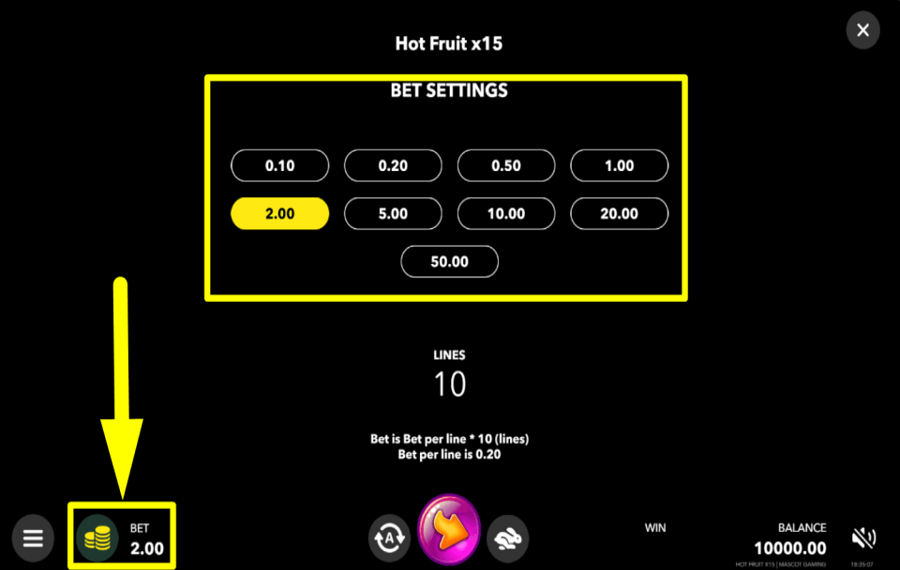 Hot Fruit X15 PLACE YOUR WAGER.