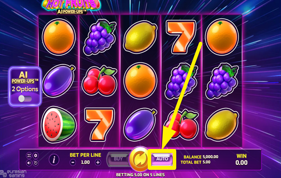 Hot Fruits AI INITIATE AUTOMATIC SPINS.