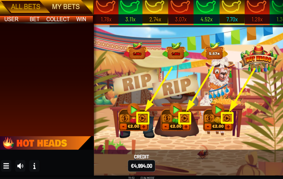 Hot Heads NUTZEN SIE AUTOPLAY.