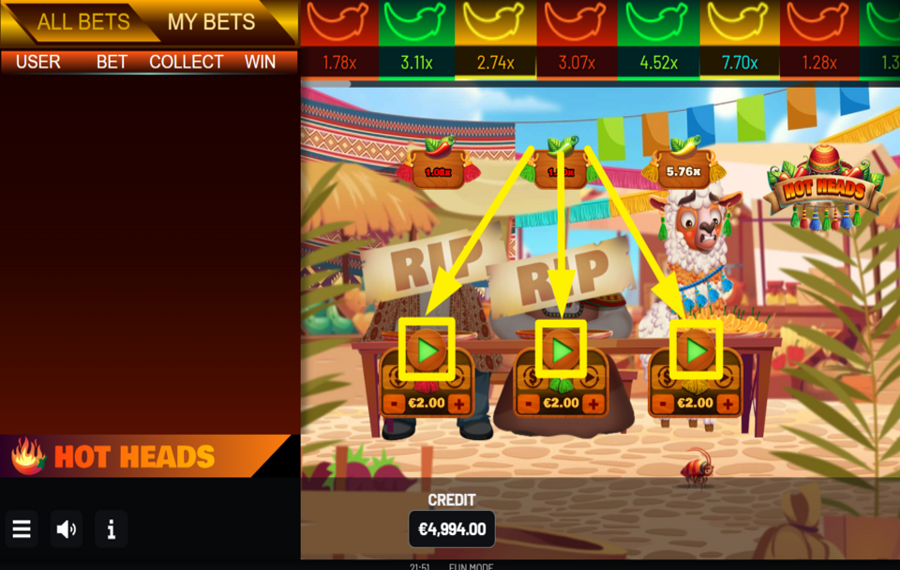 Hot Heads PLATZIEREN SIE IHRE WETTE.