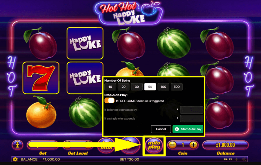 Hot Hot Happy Luke DÉCOUVREZ LA FONCTION DE JEU AUTOMATIQUE.
