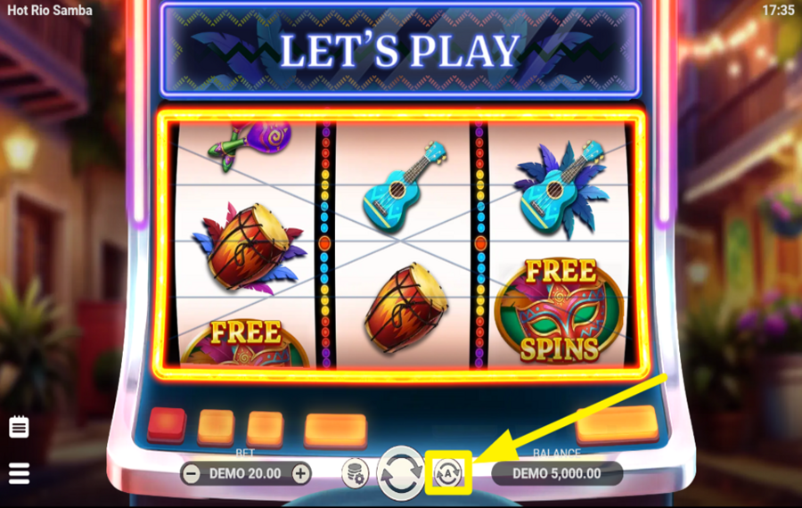 Hot Rio Samba UTILISEZ LES TOURS AUTOMATIQUES.