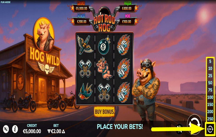 Hot Rod Hog ACTIVER LA LECTURE AUTOMATIQUE.