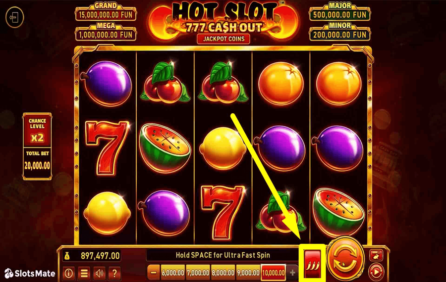 Hot Slot 777 Cash Out En utilisant le bouton optionnel « Volatilité ».