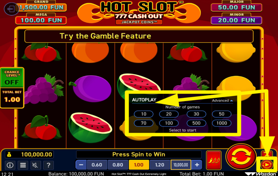 Hot Slot 777 Cash Out Extremely Light UTILIZE AUTOPLAY.