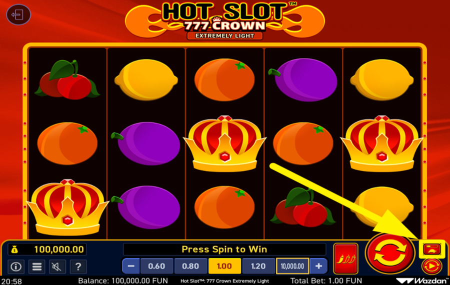 Hot Slot 777 Crown Extremely Light УСКОРИТЕ ИГРУ!