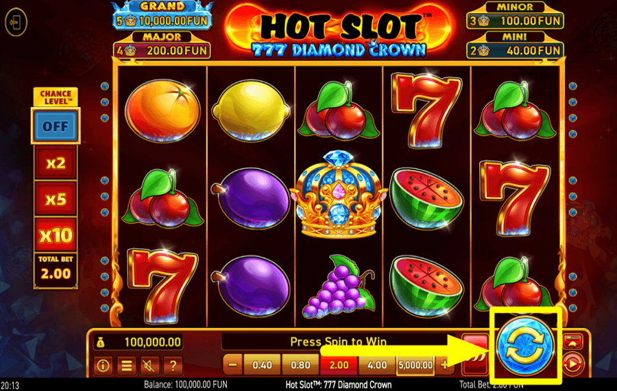 Hot Slot 777 Diamond Crown СТРЕМИТЕСЬ К ПРИЗУ.