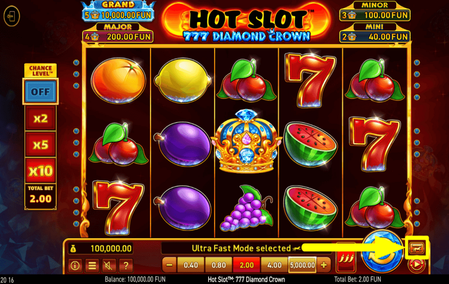 Hot Slot 777 Diamond Crown АКТИВИРУЙТЕ ТУРБО-РЕЖИМ.