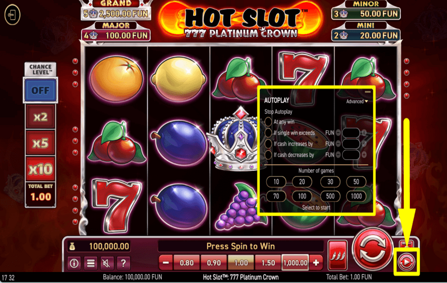 Hot Slot 777 Platinum Crown CONTINUER AUTOMATIQUEMENT.