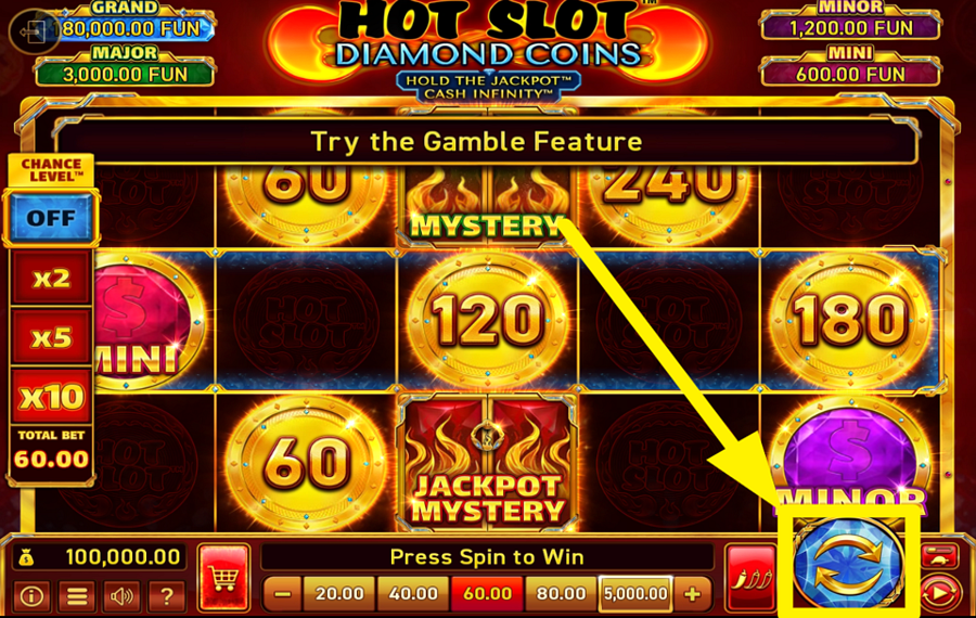 Hot Slot Diamond Coins Hold The Jackpot Cash Infinity Крути педали и выигрывай!