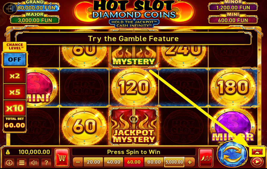 Hot Slot Diamond Coins Hold The Jackpot Cash Infinity Ускорьте действие.