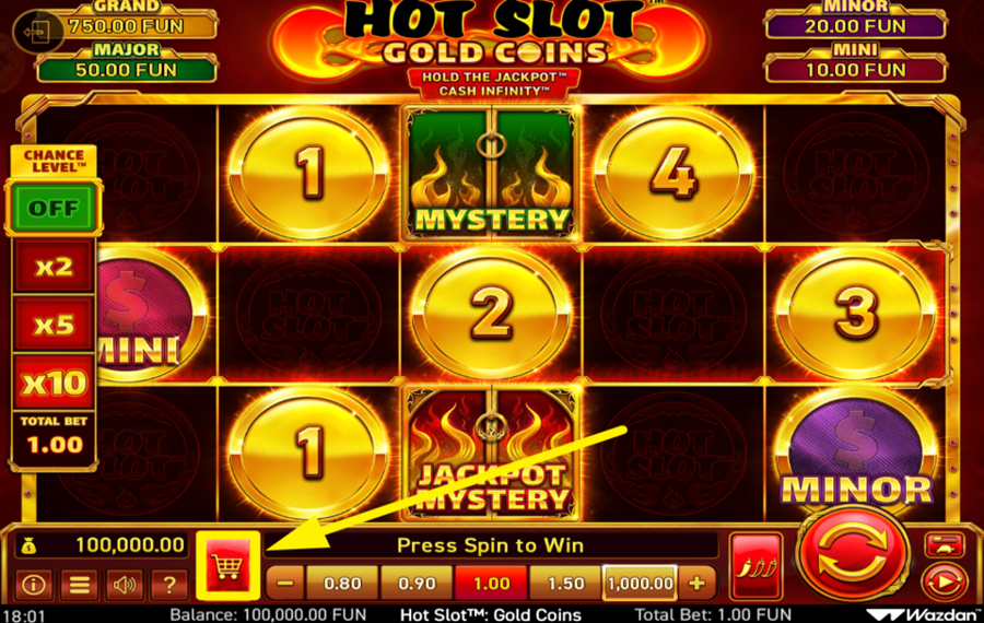 Hot Slot Gold Coins DÉBLOQUEZ UN JEU BONUS.