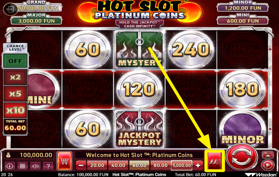 Hot Slot Platinum Coins Hold the Jackpot Cash Infinity CONFIGURA IL LIVELLO DI VOLATILITÀ.