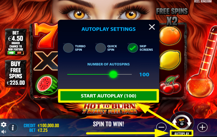 Hot to Burn 7 Deadly Free Spins АКТИВИРУЙТЕ АВТОМАТИЧЕСКИЙ ОТЖИМ.