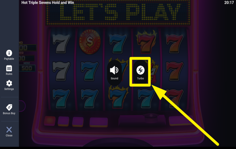 Hot Triple Sevens Hold and Win CHANGE THE SPEED.