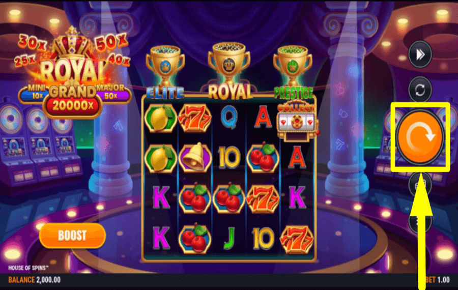 House of Spins COMMENCEZ LE JEU.