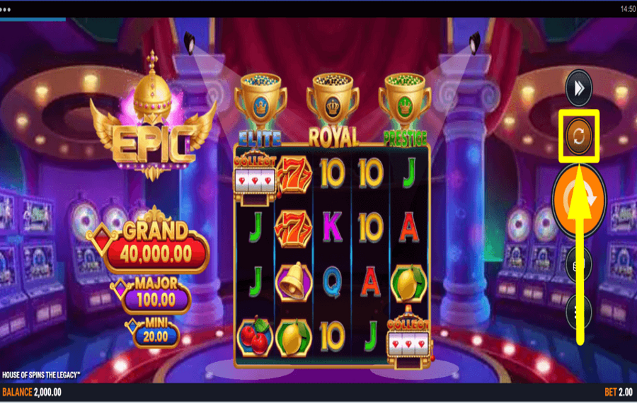 House of Spins the Legacy TOURNER AUTOMATIQUEMENT.