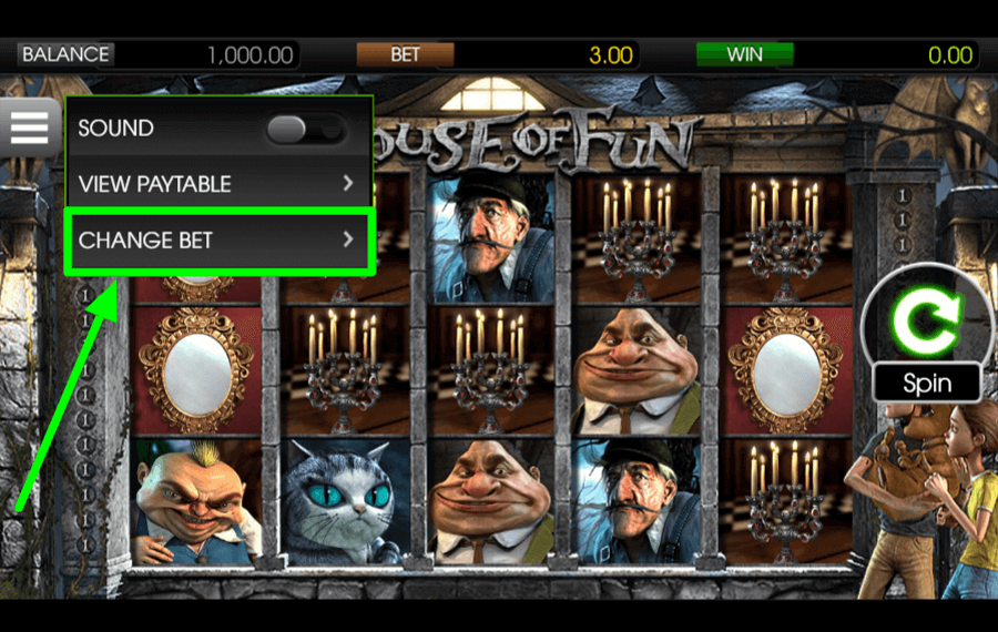 House of Fun Scegli l'importo della tua scommessa.