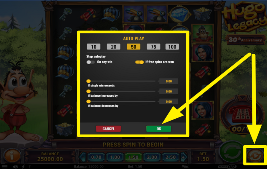 Hugo Legacy VERWENDEN SIE DIE AUTOPLAY-FUNKTION.