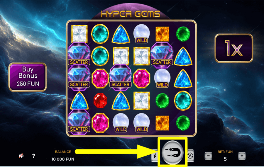 Hyper Gems ZEIT ZUM SPIELEN.