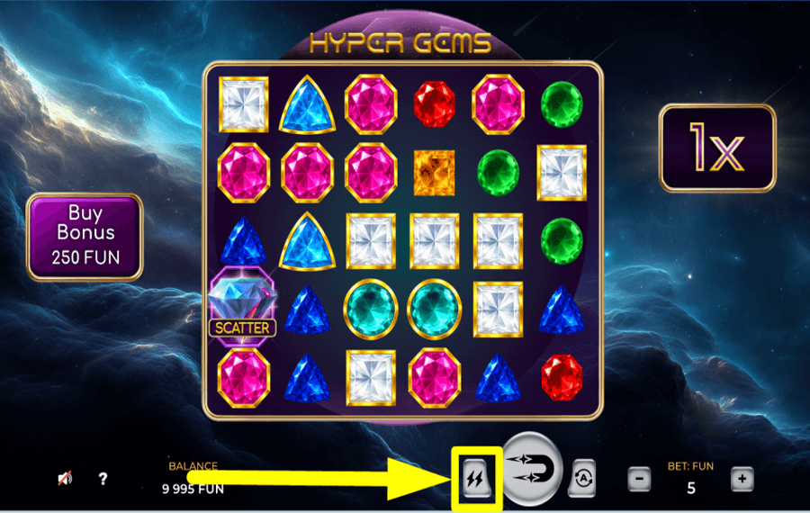 Hyper Gems TURBOMODUS AKTIVIEREN.