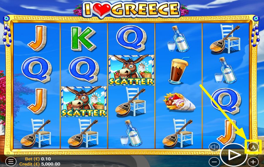 I Love Greece EMPLOY THE AUTOMATIC SPIN.
